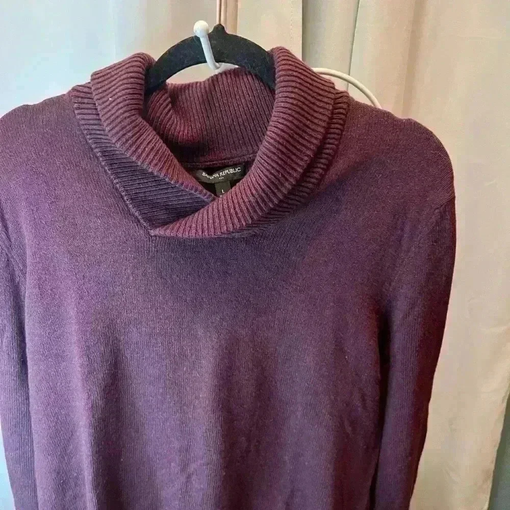Banana Republic Factory Shawl Collar Sweater Burgundy Size large
